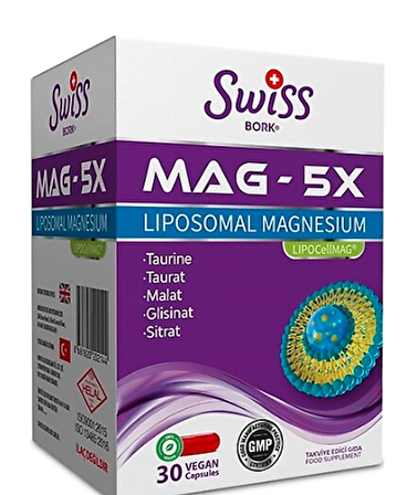 Swiss Bork Mag-5x Lipo 30  Kapsül 8681820202144